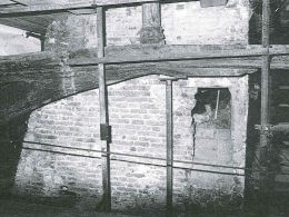 1981 Chimney behind crown post in attic
